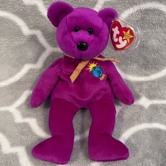 Ty Beanie Babies Millennium Plush Toy Bear Retired Birthday January 1, 1999 - Picture 1 of 10